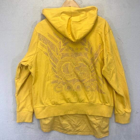 COOGI Zip Up Hoodie Jacket & T-Shirt Set Womens 2X Rhinestone Yellow Vintage Y2K - Picture 2 of 16
